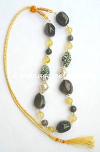 สร้อยคอโอนิกซ์แฟชั่นใส่ได้ทั้งชายและหญิงทำด้วยมือลูกปัดสไตล์ชาติพันธุ์ชุบทองหรือเงินหินโมราสีดำหลัก - Product Image 2