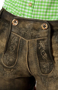 Bávaro Oktoberfest Lederhosen Genuine Cow Goat Split Suede Leather Outfit Fest Lederhosen - Product Image 3