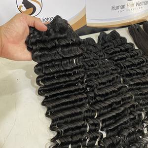 Máquina de doble trama de onda profunda, cabello natural con cutícula de color 1B, 8-34 pulgadas, sin procesar, envío rápido - Product Image 3