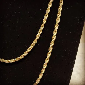 10K 14K Rope Chains Solid Gold Ketting Vs Echte Pure Solid Gold Chain Kettingen Verenigde Staten Van Amerika canada (Snelle Verzending)