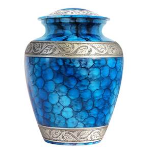 Gatta-urna de cremación de cenizas funerarias para adultos, urna de Metal de latón con grabado clásico de Fuego Azul, estilo americano/europeo - Product Image 6