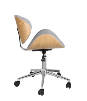 Chaise de bureau moderne de haute qualité et durable pour salle de réunion, pivotante à 360 degrés, siège réglable en hauteur, en contreplaqué d'érable/noyer et PU