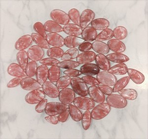 เชอร์รี่ควอตซ์หิน Cabochon หินธรรมชาติหลวมพลอยขายส่งซัพพลายสีชมพูเชอร์รี่ควอตซ์สตรอเบอร์รี่ควอตซ์ - Product Image 4