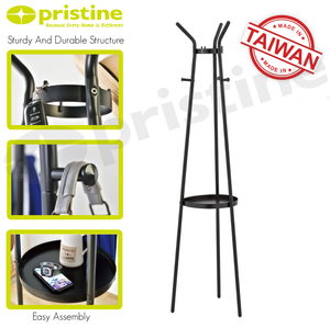 Perchero Minimalista con Bandeja, Organizador de Almacenamiento para Entrada, de Metal, Acero al Carbono, Diseño Multifuncional - Product Image 3