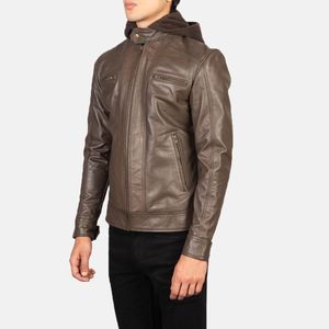 Chaqueta de cuero para hombre al por mayor de fábrica, chaqueta de cuero para motociclista de alta calidad, abrigos y chaquetas de invierno para hombre - Product Image 2