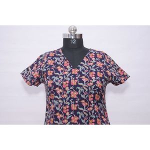 Vestido Largo Hecho a Mano, Ecológico, 100% Algodón, Manga Larga, Estampado Floral, Cierre con Botones y Borlas, para Mujer, para Todas las Temporadas, Vestido de Verano - Product Image 2