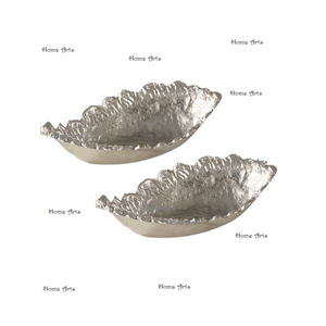 Ensemble de 2 bols décoratifs couleur argent Bol de service à dessert en aluminium de la plus grande qualité du fabricant en Inde - Product Image 1
