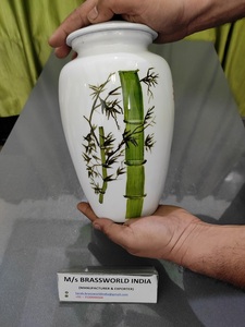 Aluminum <b>Large</b> Burial Hand Painted American Style Adult Funeral <b>Urn</b> BRASSWORLD INDIA - Product Image 2