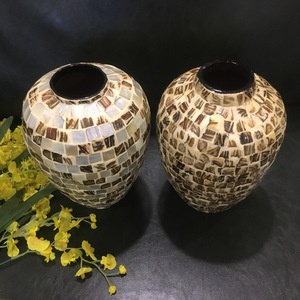 Seashell inlay <b>vase</b>, modern <b>vase</b> from Vietnam, original <b>vase</b> now on sale - Product Image 5