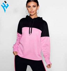 Sudadera con capucha para mujer, de manga larga, con cordón, personalizada, de Color contrastante - Product Image 1