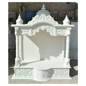 หินอ่อนสีขาวสำหรับศาสนาของตกแต่งบ้านแนวโบราณแบบอินเดียขัดเงาแฮนด์เมด - Product Image 1