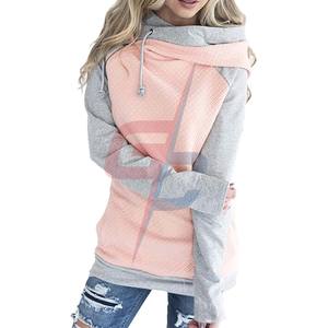 Sudaderas con capucha para mujeres oblicua cremallera sudaderas con capucha de manga larga Tops empalme Color Casual Jersey - Product Image 1