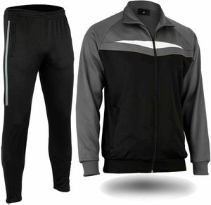 Logotipo personalizado 2 piezas en blanco Jogging entrenamiento usar chaquetas ropa deportiva conjunto de chaqueta trajes para hombres 100% traje de poliéster - Product Image 2