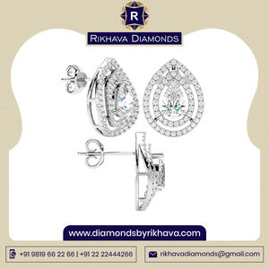 Pendientes de Oro Blanco de 10K para Mujer con Diamante Natural Puro de 2.64ct, Corte Brillante Redondo, Joyería Elegante con Diamantes - Product Image 2