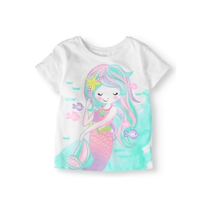 Camiseta Personalizada para Bebé Niña, 100% Algodón, Ecológica, Antiencogimiento, Antibolitas, Cuello Redondo, Manga Corta, Informal, Servicio OEM - Product Image 4