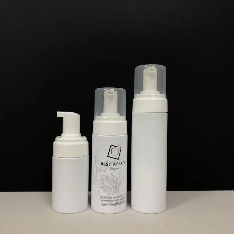 cleanser 150ml white plastic mousse foam pump bottle