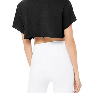 Camiseta corta ajustada transpirable más barata para mujer, camiseta recortada sexy de manga corta - Product Image 4