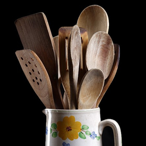 ห้องครัวไม้ไผ่สำหรับเครื่องมือช้อนชุดที่มีผู้ถือ - Product Image 1