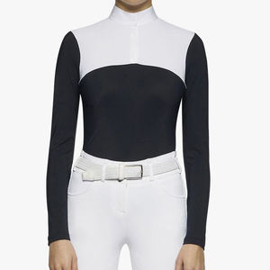 CAMISA DE EQUITACIÓN CAPA BASE POLO ECUESTRE MUJERES NIÑOS EN TELA TÉCNICA DE SECO RÁPIDO - Product Image 1