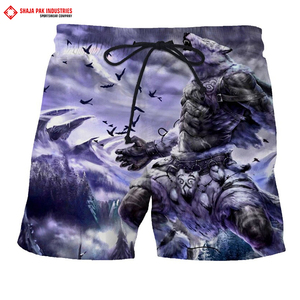 Wolf 3D Printed Black Shorts para hombres Casual Animal-Printed Fitness Pants con patrón sólido Gothic Beach Cargo Shorts - Product Image 6