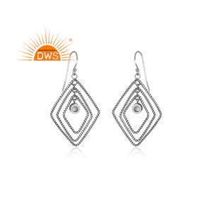 Oxidized 925 Sterling <b>Silver</b> Handmade Women's Necklaces Jewelry Natural White <b>Pearl</b> Gemstone Dangle <b>Earrings</b> Jewelry Supplier - Product Image 4