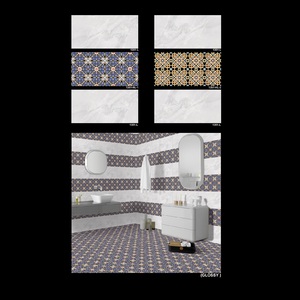 Carreaux de mur en céramique blanche Conception de revêtement noir 300x600mm Porcelaine brillante polie Isolation thermique Brique réfractaire Caractéristiques Famille verte - Product Image 2