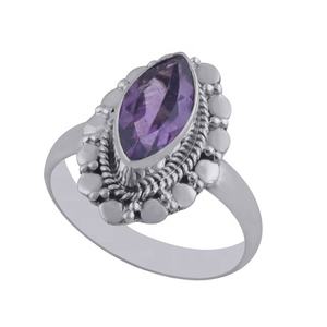 New Fashion Natural <b>Amethyst</b> Gemstone Eternity Vermeil <b>Ring</b> Silver 925 Engagement Solid Sterling Silver Jewelry Exporter - Product Image 1