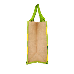 Vente en gros de sacs à provisions élégants en jute petit design rond imprimé fraise cadeau personnalisé à la mode pour les filles - Product Image 6