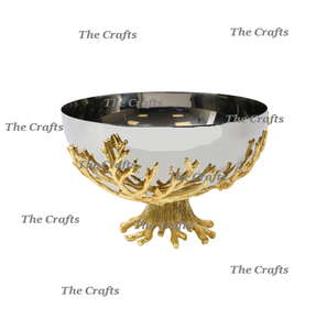 Ensemble de trois bol de service à fruits de forme ronde en aluminium couleur argent bol à fruits décoratif au meilleur prix - Product Image 6