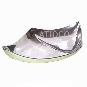 Assiette en aluminium moulé au sable, écologique, avec glaçure craquelée, design rétro, finition miroir, pour noix et fruits - Product Image 6