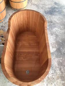 Bañera de bambú grande de alta calidad, venta al por mayor, instalación de barril de madera, diseño tradicional para uso en baño de masaje - Product Image 4