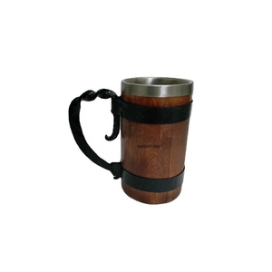 Vente chaude 100% tasse à bière étanche avec poignée en bois tasses en céramique pour la maison hôtel restaurant - Product Image 1