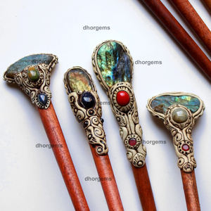 Varita de color para el cabello, arcilla polimérica, flor india, accesorios para el cabello, azúcar de cristal, varita de piedra picasso, accesorios japoneses para el cabello - Product Image 6