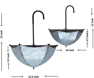 Macetas y macetas de flores galvanizadas, accesorio de diseño de paraguas caliente y atractivo, con rondas de cuerda para plantación - Product Image 1