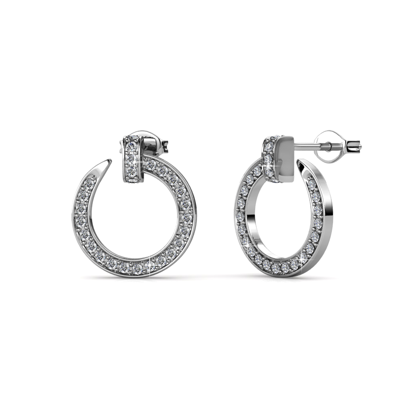 S925 With 18k White Gold Plated Luxury Brand Inspired Earrings