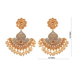 Boucles d'oreilles indiennes grises, livraison gratuite, ensemble de boucles d'oreilles en émail, cristal et lustre bali, collection - Product Image 4