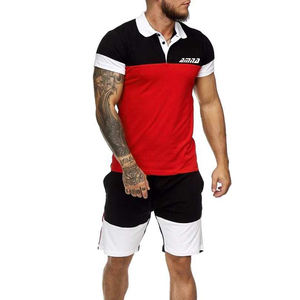 Polo informal para hombre, camisas negras con pantalones cortos personalizados de alta calidad, a la venta - Product Image 3