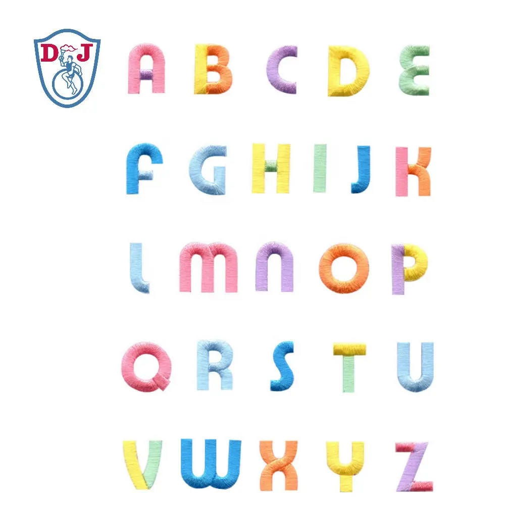 A-Z Alphabet Patch 26 Huruf Set Stiker Nama Kustom Bordir Pakaian Pribadi Besi Di Bordir Lencana Harga Pabrik