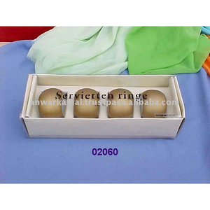 Juego decorativo de alta calidad de 4 servilleteros de mesa pintados a mano de madera - Product Image 1