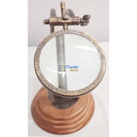 Loupe de bureau réglable en laiton nautique vintage, faite à la main, avec base en bois, design Art Déco, marron antique, décoration de bureau