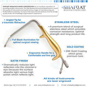 Ferreira Style and Tebbetts Style Fiber Optic Retractors for breast Surgery with German Quality Fiber - Product Image 2