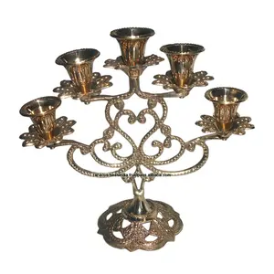 皇家设计最佳质量烛台，带5根黄铜蜡烛，用于婚礼餐桌摆件