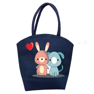 Jute tote bags Shopping Bags Fashion printing gift novation bag Manufactured in India West Bengal Cheap price