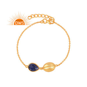 Trending 2026 <b>Sterling</b> <b>Silver</b> Natural Corundum Gemstone Gold Plated <b>Bracelet</b> For Women Jewelry Manufacturer - Product Image 1