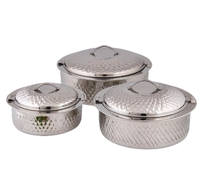 Calentador de alimentos martillado, cazuela de acero inoxidable, forma redonda, diferentes tamaños, gran oferta - Product Image 4