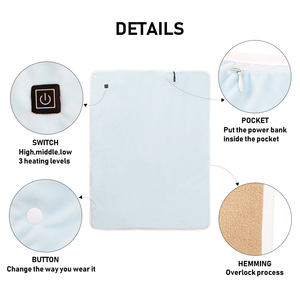 <span class=keywords><strong>Electrotec</strong></span> Super Cozy Soft Wearable Manta de tiro y regazo con calefacción rápida y chal multifuncional lavable a máquina - Product Image 5