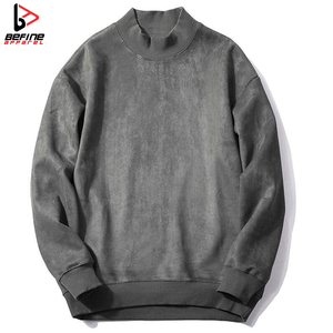 2024 alta calidad personalizado pesado mujeres de gran tamaño 100% algodón Pima Regular hombro Stand cuello sudaderas de punto para hombres - Product Image 2