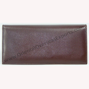 Da thật sổ Séc chủ với chủ bút khe cắm thẻ logo dập nổi cửa sổ trong suốt Khe Da kiểm tra bìa sách - Product Image 3