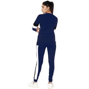 Vêtements de gymnastique et de Fitness pour femmes, survêtement à bloc, couleur bleue, combinaisons de course pour filles - Product Image 2
