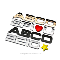 Lettre adhésive d'alphabet 3D, autocollant en métal pour voiture, personnalisé, nouvelle collection